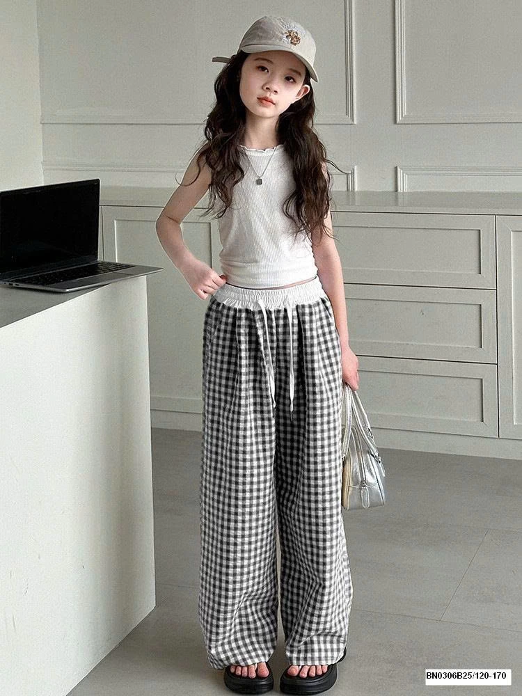 QUẦN SUÔNG CARO NHỎ CẠP CHUN