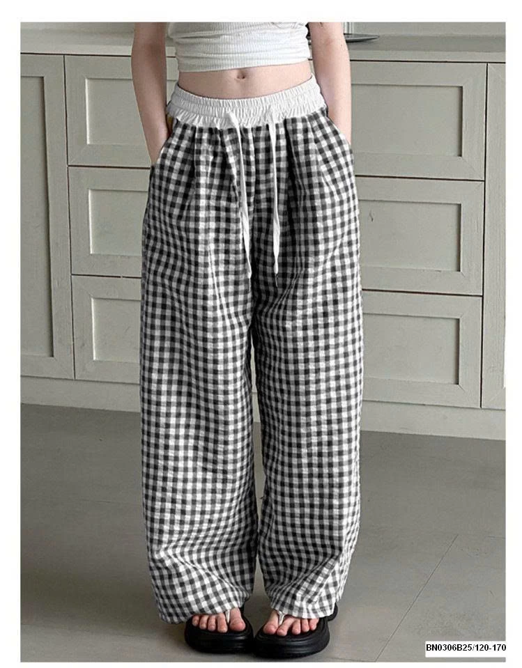 QUẦN SUÔNG CARO NHỎ CẠP CHUN