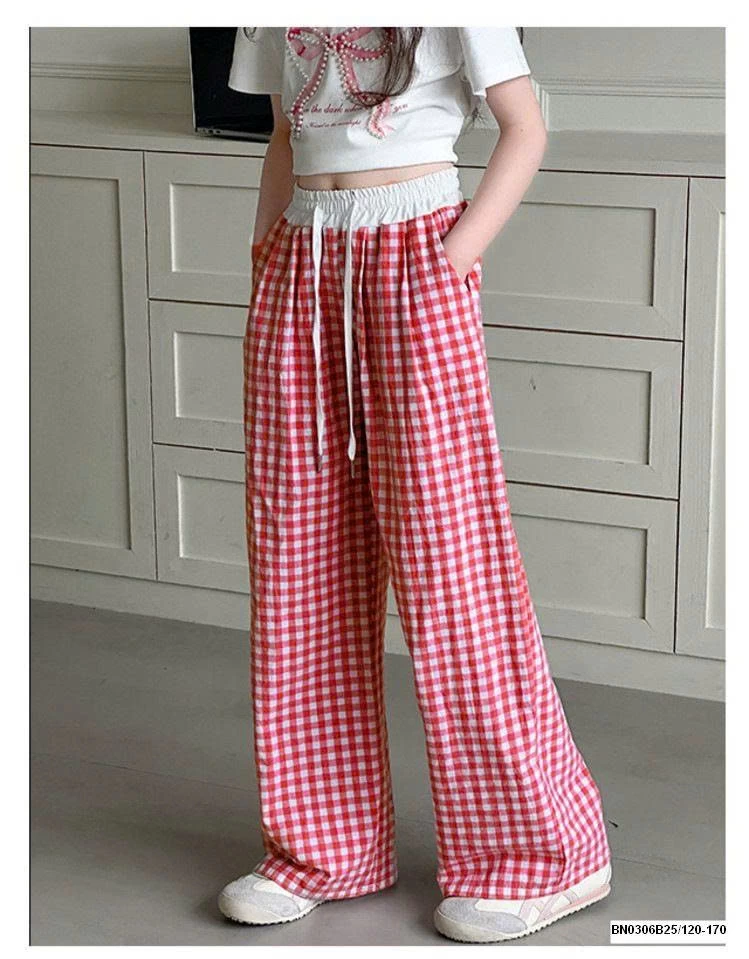 QUẦN SUÔNG CARO NHỎ CẠP CHUN