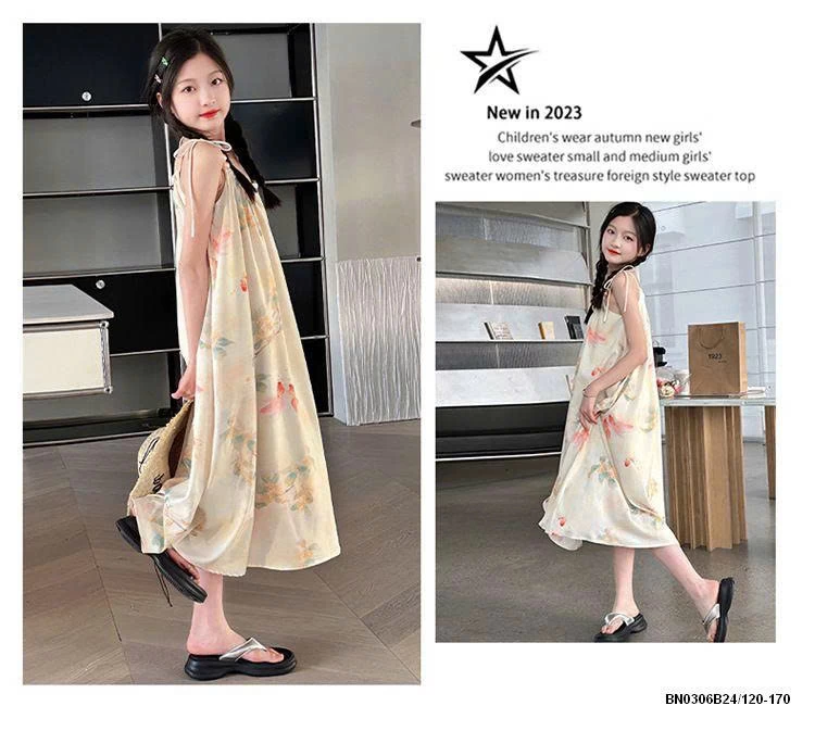 VÁY SUÔNG 2 DÂY HOA ĐI BIỂN