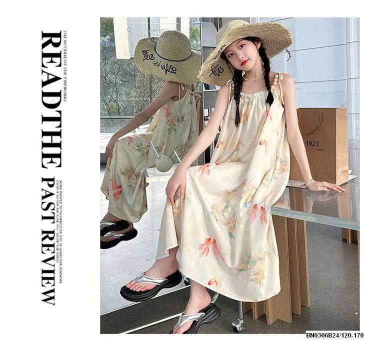 VÁY SUÔNG 2 DÂY HOA ĐI BIỂN