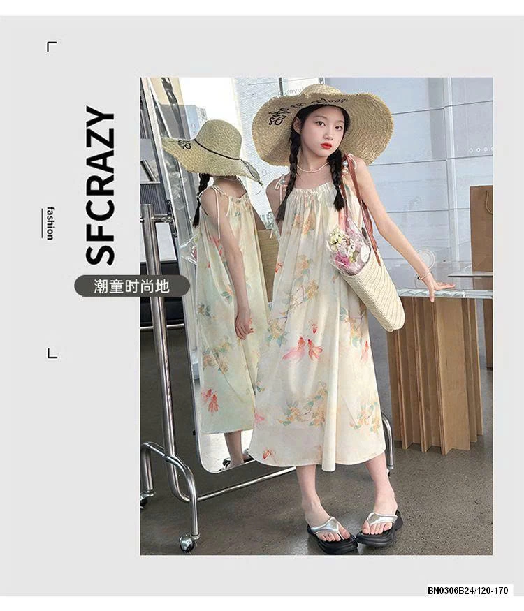 VÁY SUÔNG 2 DÂY HOA ĐI BIỂN