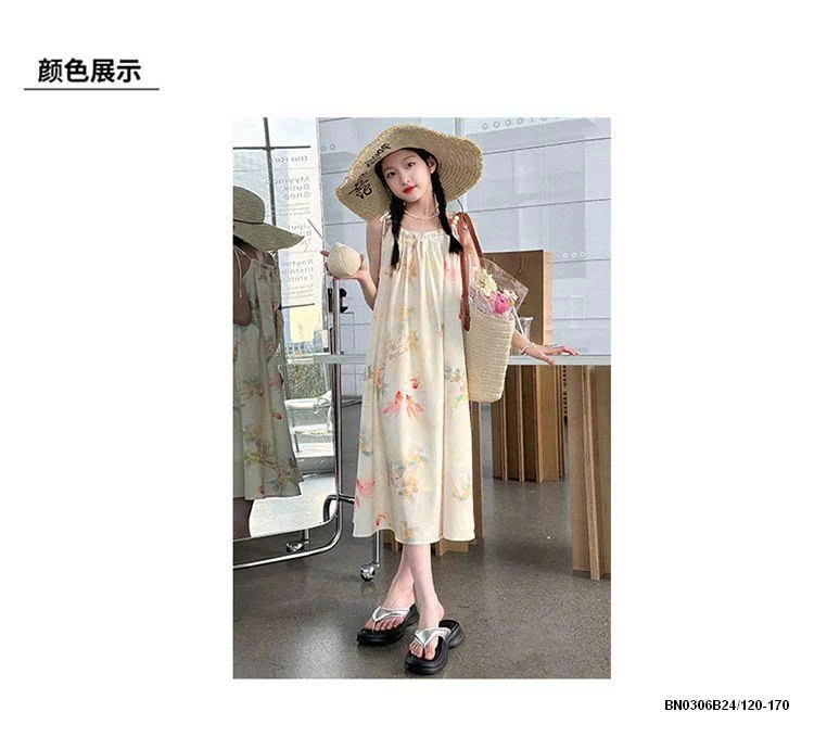 VÁY SUÔNG 2 DÂY HOA ĐI BIỂN