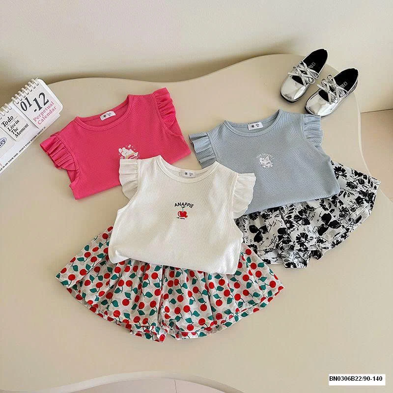 SÉT ÁO CÁNH TIÊN MIX QUẦN VÁY HOA