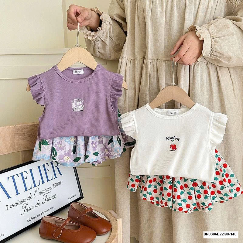 SÉT ÁO CÁNH TIÊN MIX QUẦN VÁY HOA