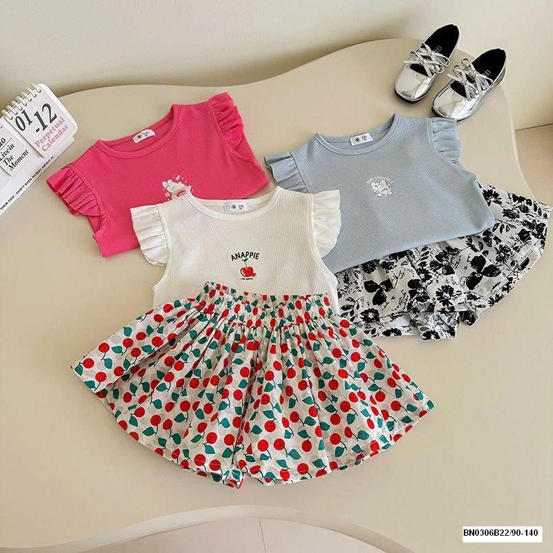 SÉT ÁO CÁNH TIÊN MIX QUẦN VÁY HOA