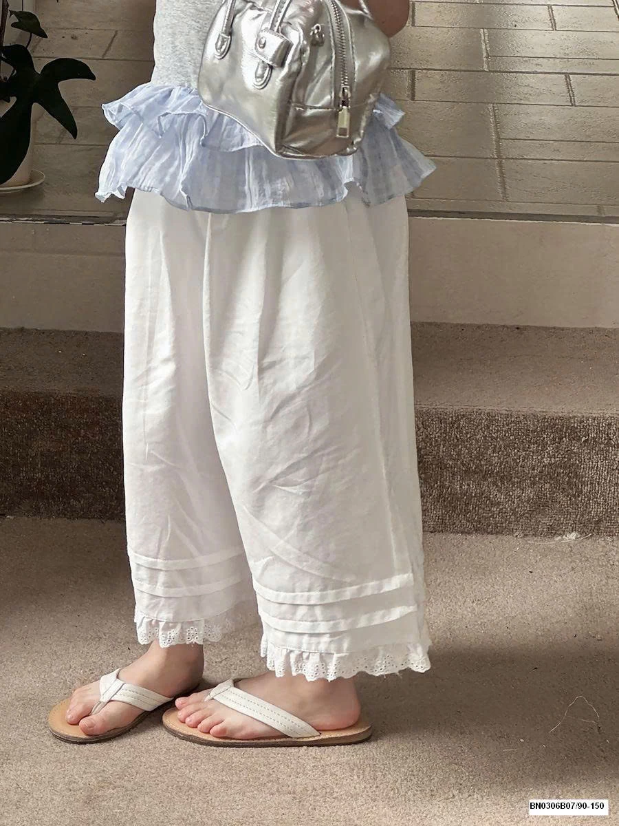 SÉT ÁO 2 DÂY VIỀN BÉO MIX QUẦN SUÔNG TRẮNG