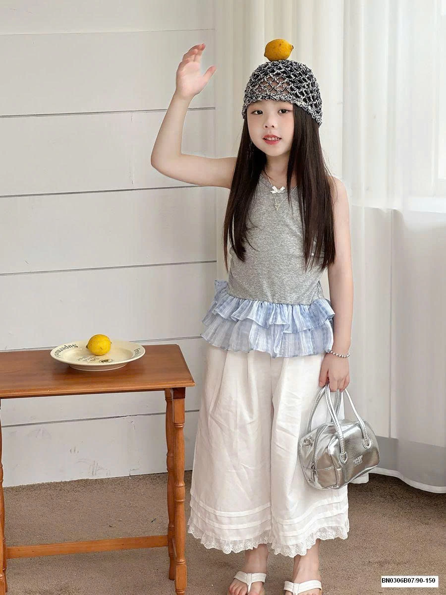 SÉT ÁO 2 DÂY VIỀN BÉO MIX QUẦN SUÔNG TRẮNG