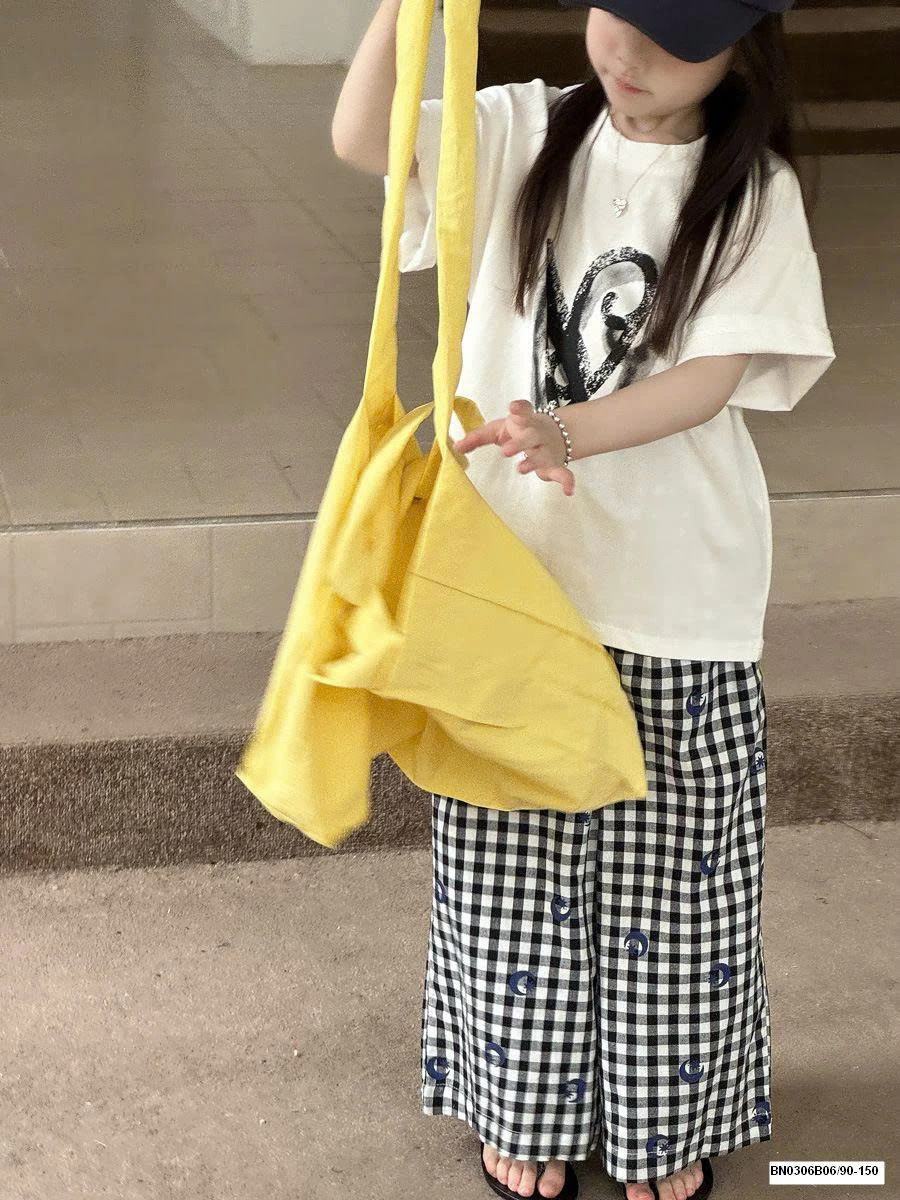 SÉT ÁO THUN TRÁI TIM MIX QUẦN SUÔNG CARO