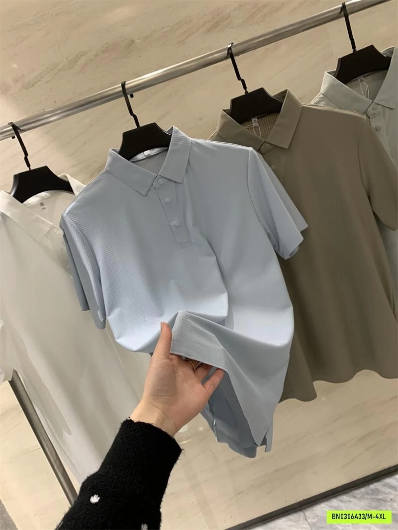 POLO BĂNG LỤA KO ĐƯỜNG MAY NAM