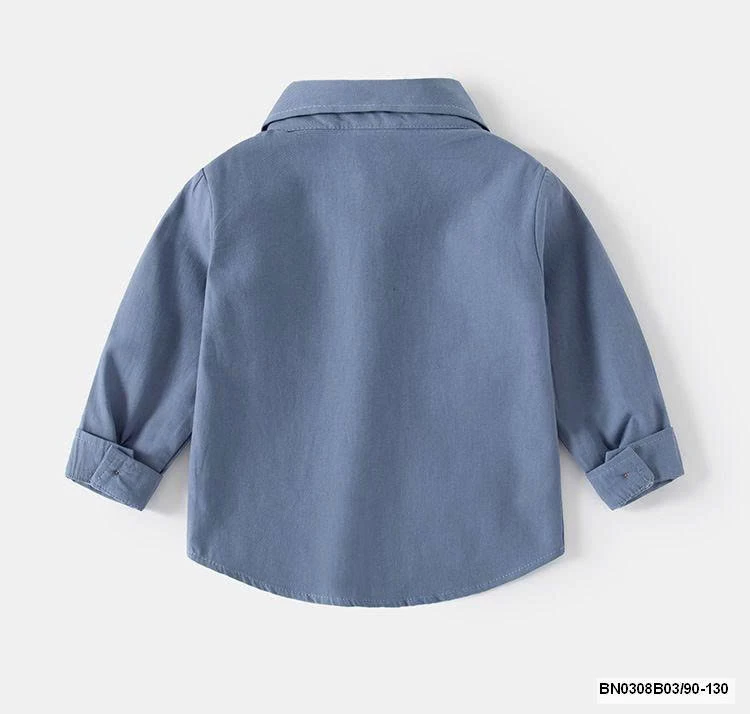 ÁO SƠ MI DÀI TAY 2 TÚI WELLKIDS