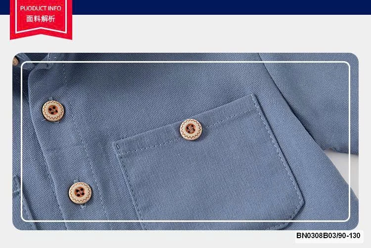 ÁO SƠ MI DÀI TAY 2 TÚI WELLKIDS