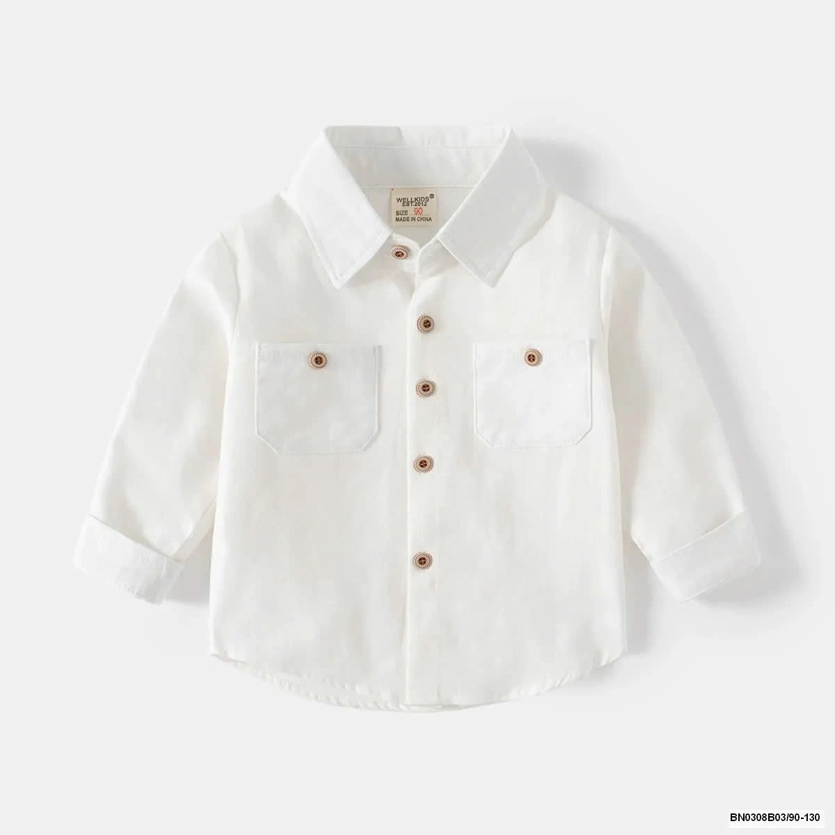 ÁO SƠ MI DÀI TAY 2 TÚI WELLKIDS