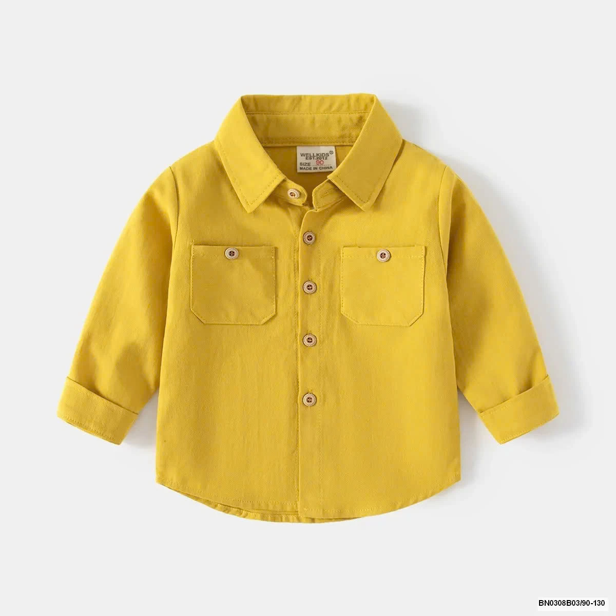 ÁO SƠ MI DÀI TAY 2 TÚI WELLKIDS