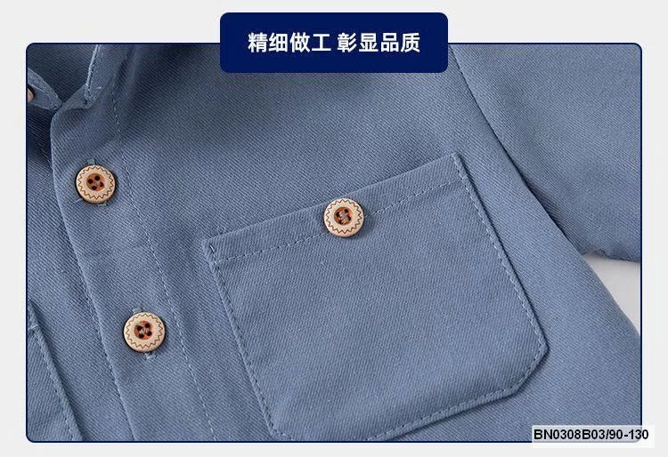 ÁO SƠ MI DÀI TAY 2 TÚI WELLKIDS