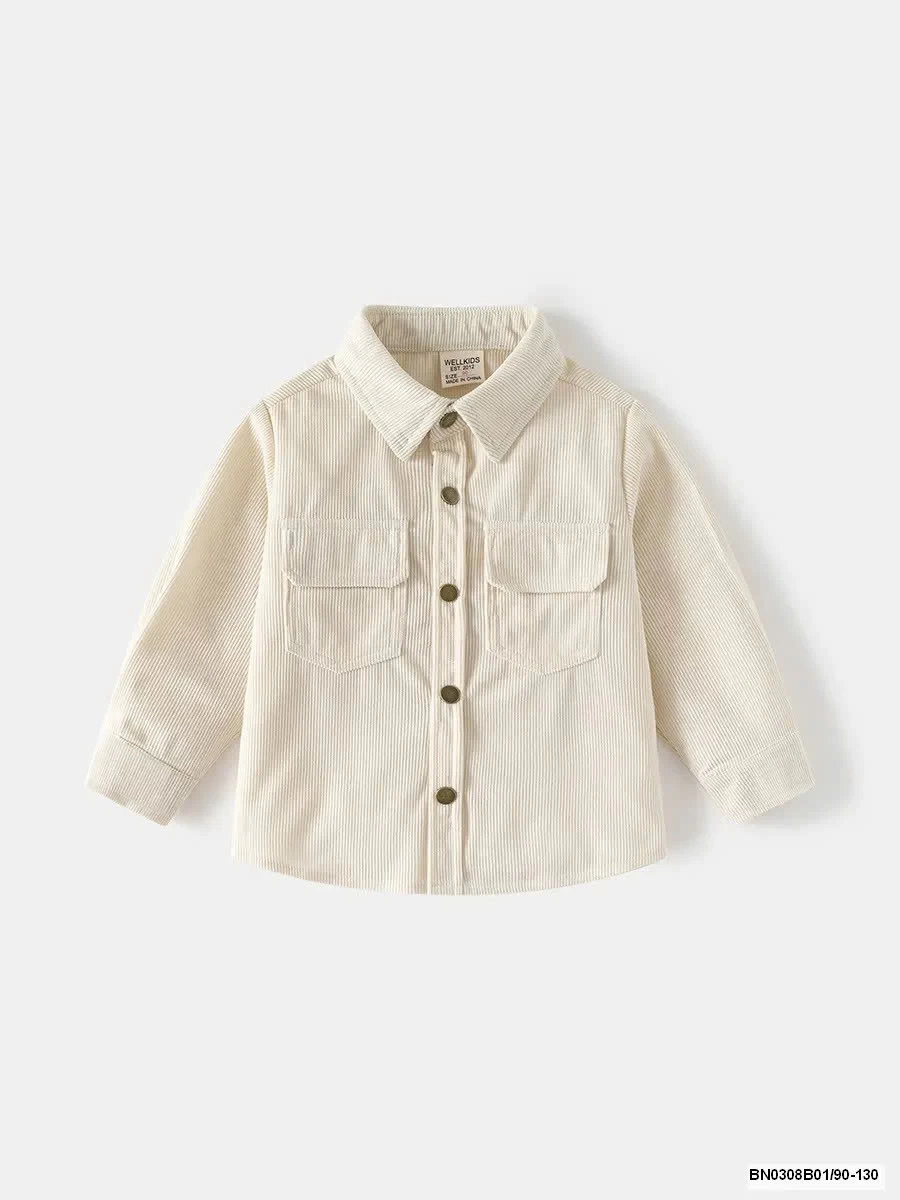 Áo sơ mi nhung tăm  Wellkids