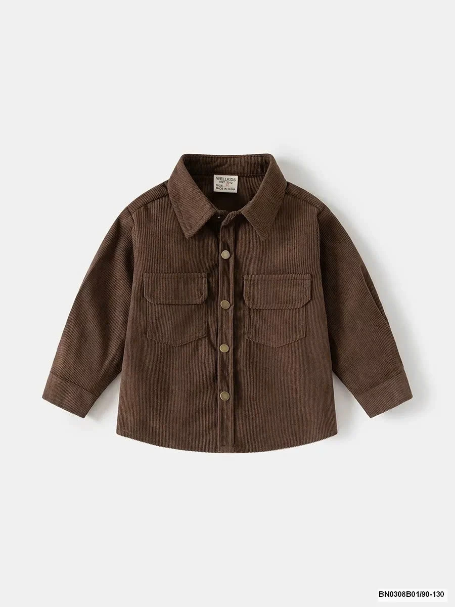 Áo sơ mi nhung tăm  Wellkids