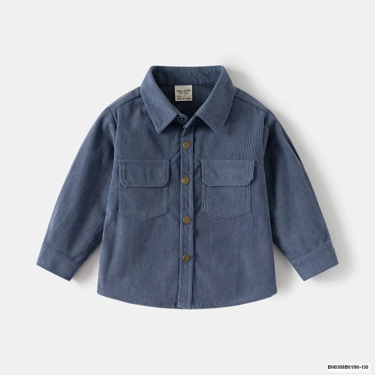 Áo sơ mi nhung tăm  Wellkids