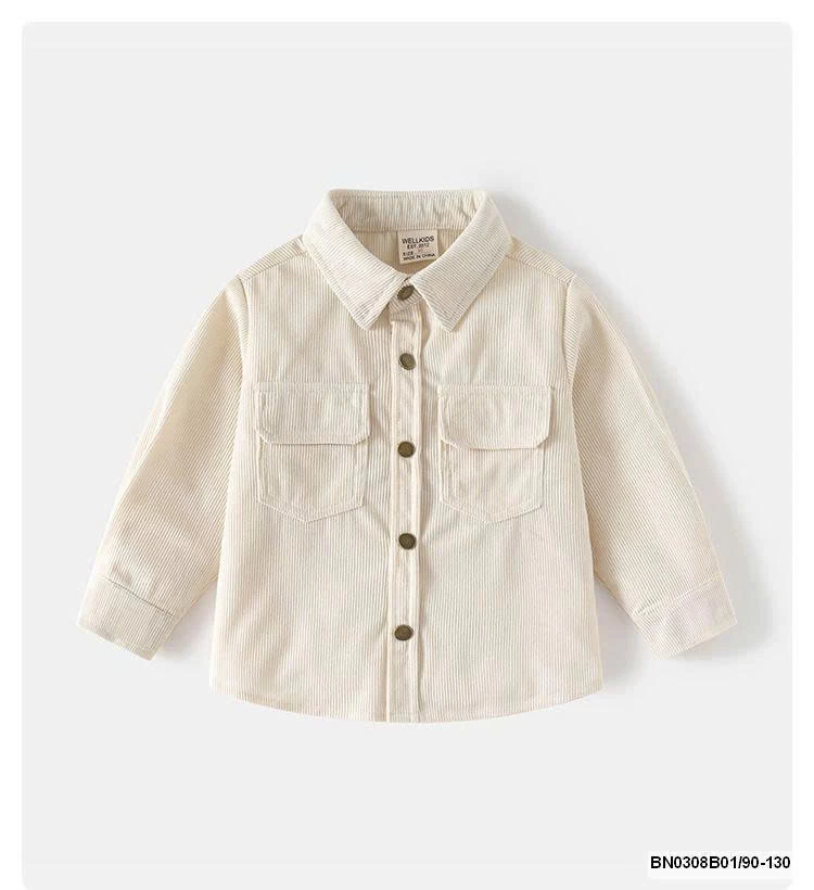 Áo sơ mi nhung tăm  Wellkids