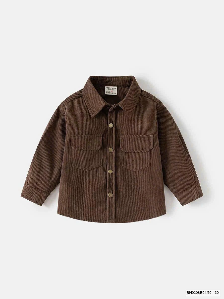 Áo sơ mi nhung tăm  Wellkids