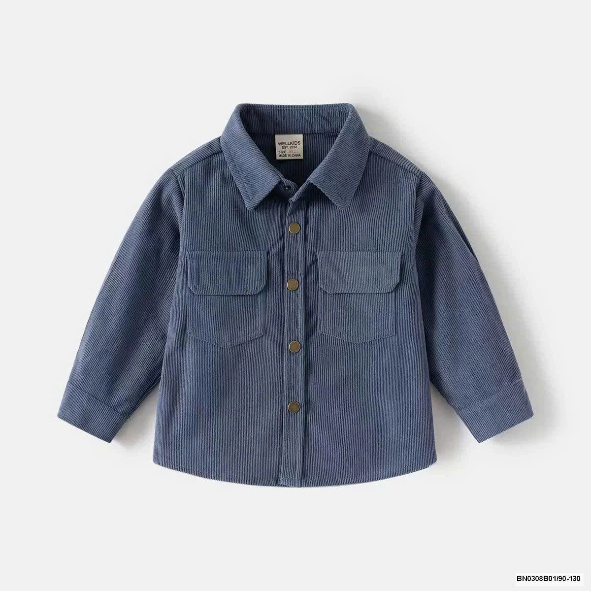 Áo sơ mi nhung tăm  Wellkids
