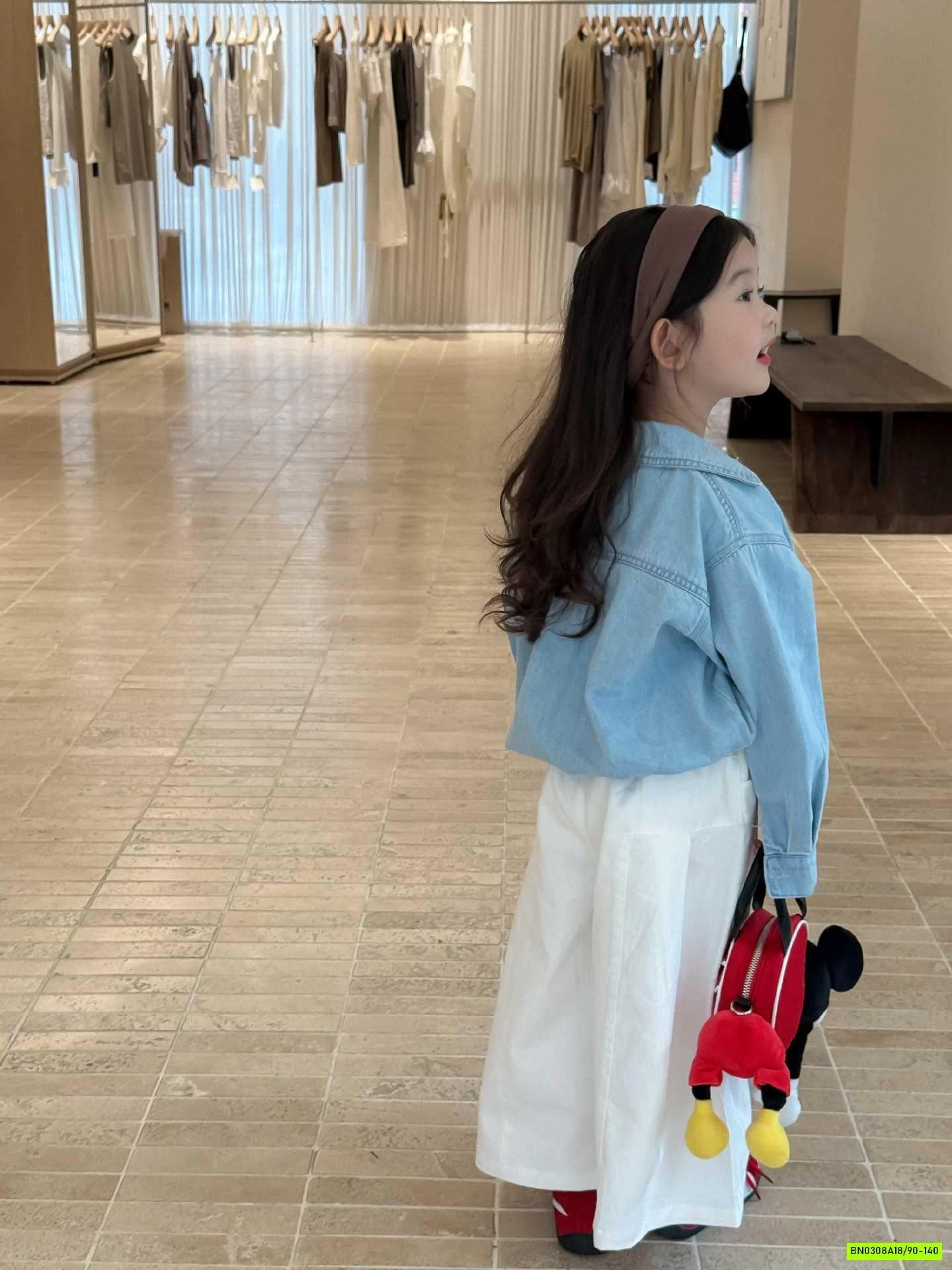 ÁO DENIM GIẢ 2 LỚP MIX QUẦN TRẮNG