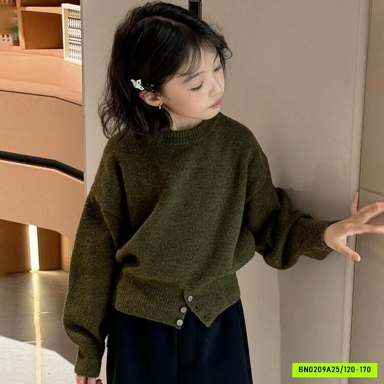 ÁO LEN DÁNG NGẮN PHỐI CÚC BỤNG