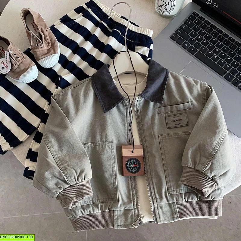ÁO KHOÁC BOMBER PHỐI CỔ CHO BÉ