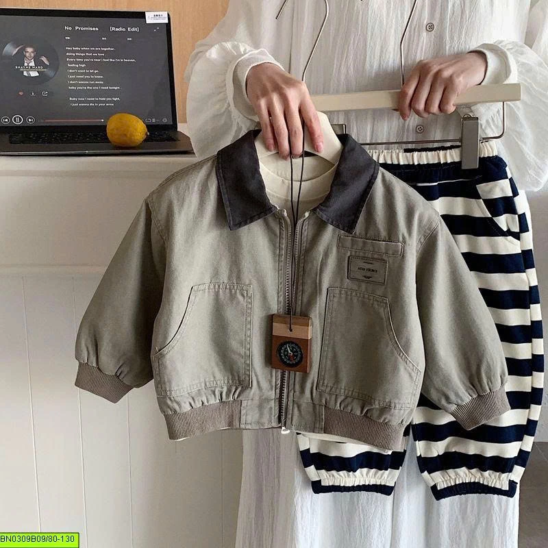 ÁO KHOÁC BOMBER PHỐI CỔ CHO BÉ