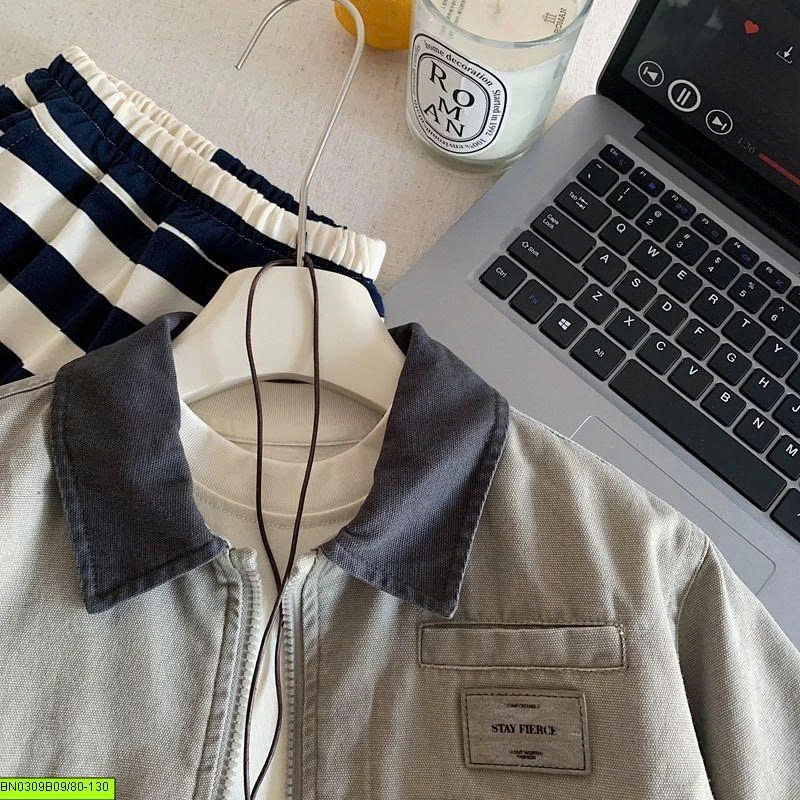 ÁO KHOÁC BOMBER PHỐI CỔ CHO BÉ