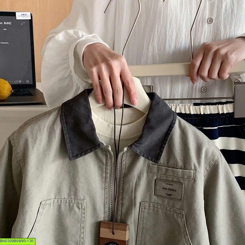 ÁO KHOÁC BOMBER PHỐI CỔ CHO BÉ