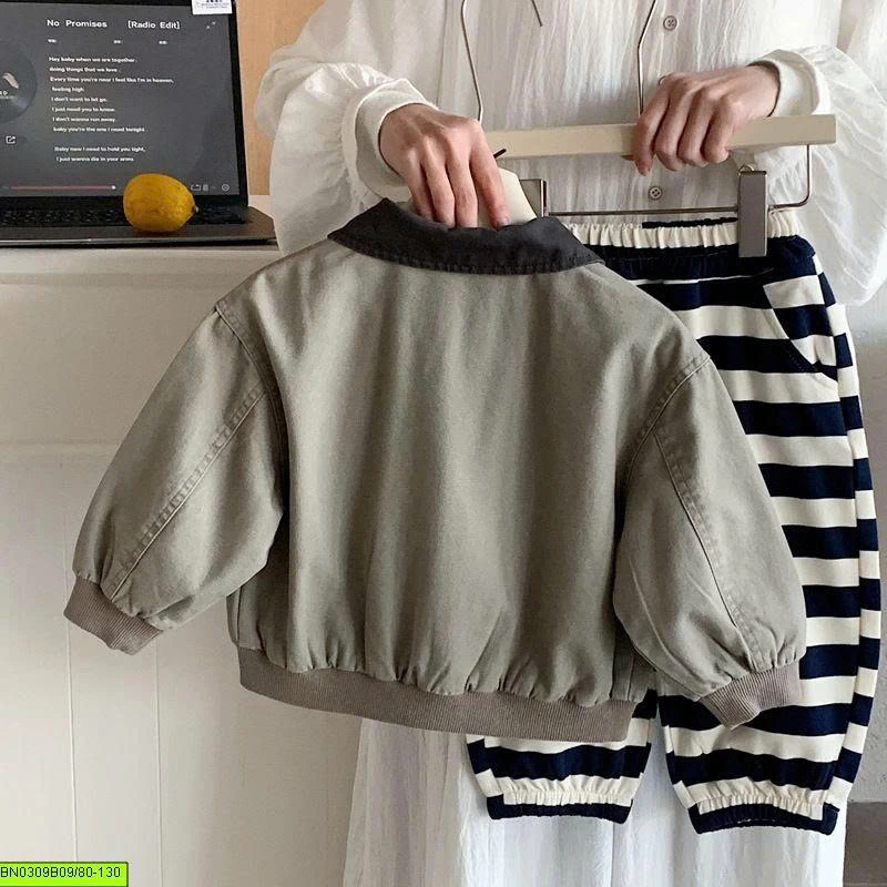 ÁO KHOÁC BOMBER PHỐI CỔ CHO BÉ
