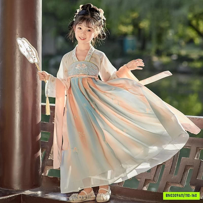 ĐẦM VOAN CỔ TRANG LOANG MÀU