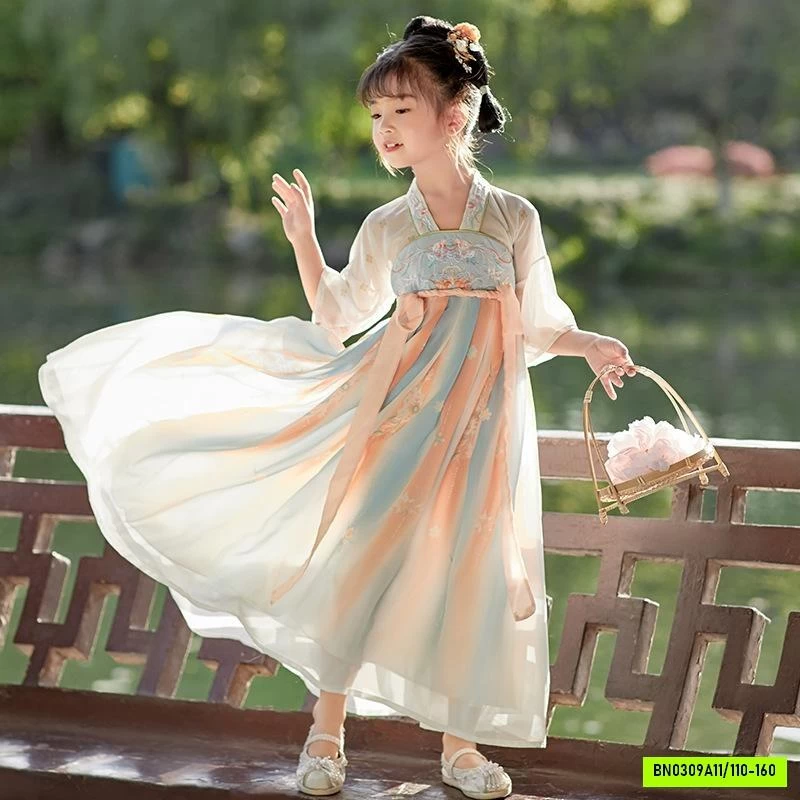 ĐẦM VOAN CỔ TRANG LOANG MÀU