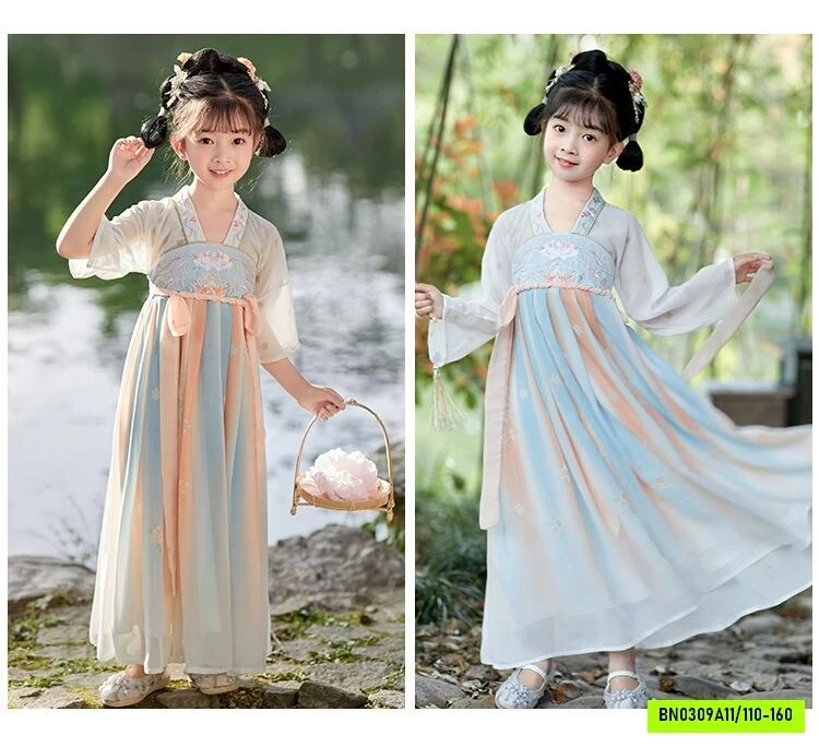 ĐẦM VOAN CỔ TRANG LOANG MÀU