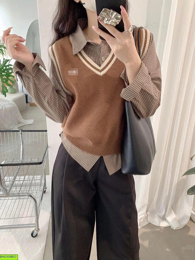 ÁO SƠ MI CARO NHỎ VINTAGE