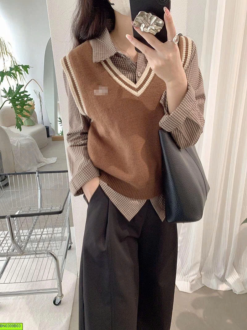 ÁO SƠ MI CARO NHỎ VINTAGE