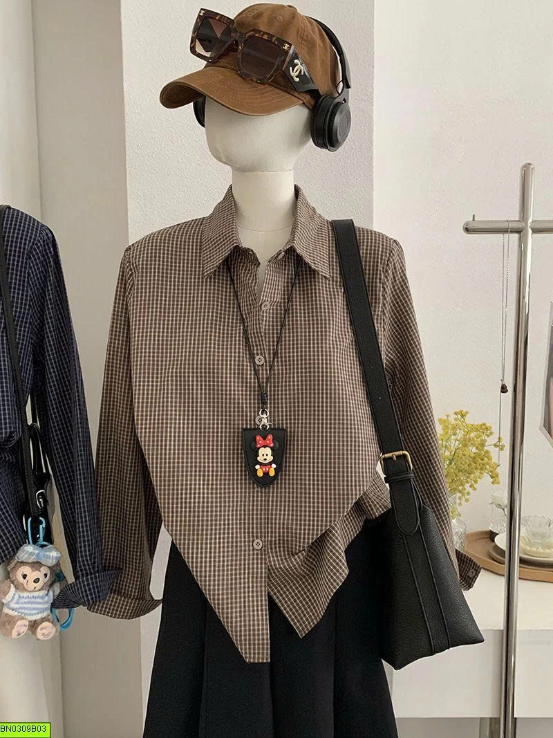 ÁO SƠ MI CARO NHỎ VINTAGE