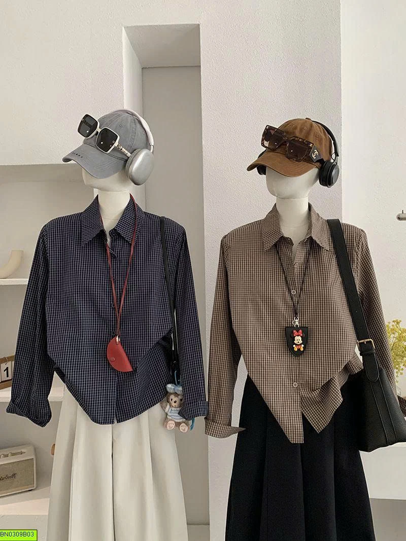 ÁO SƠ MI CARO NHỎ VINTAGE