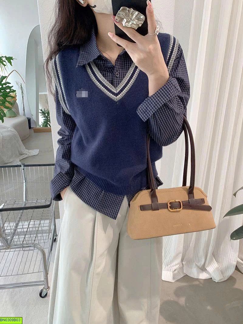 ÁO SƠ MI CARO NHỎ VINTAGE