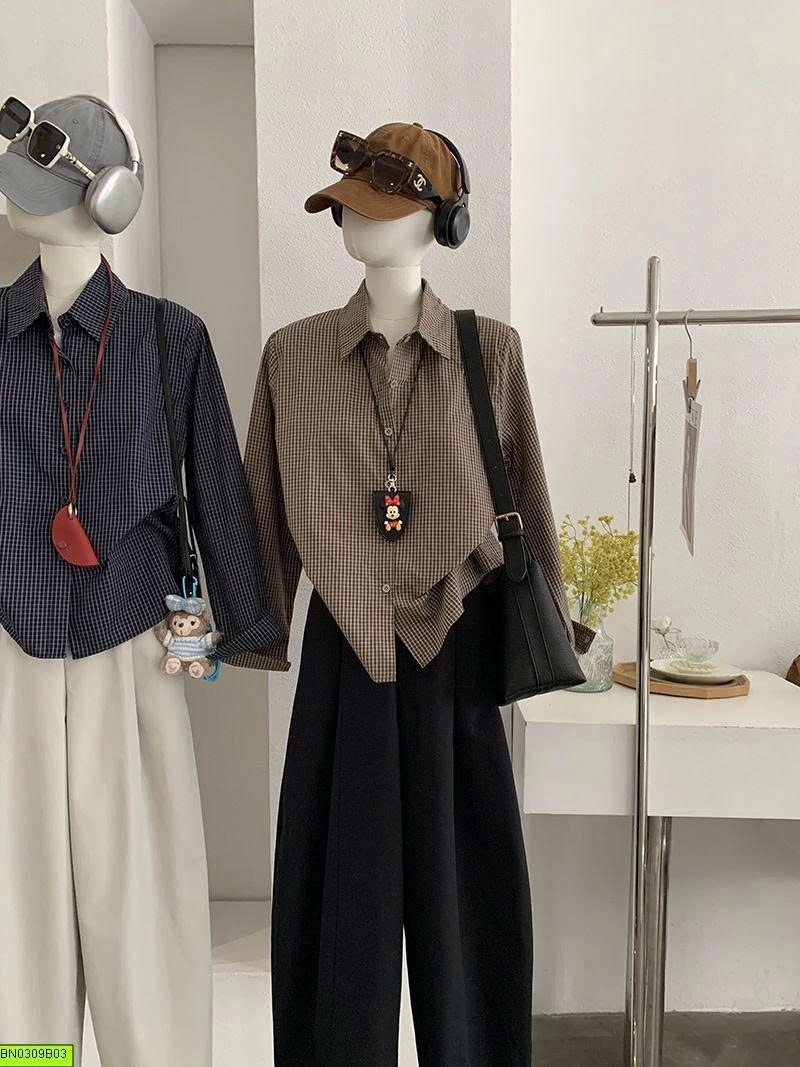 ÁO SƠ MI CARO NHỎ VINTAGE