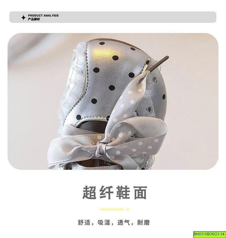 GIÀY CHẤM BI MIX REN