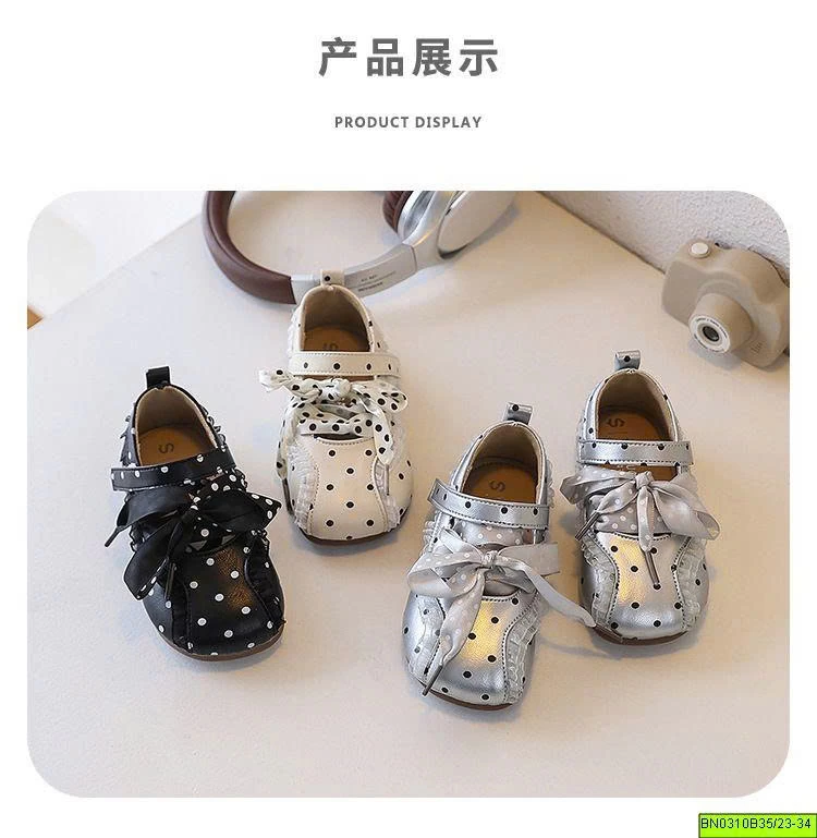 GIÀY CHẤM BI MIX REN