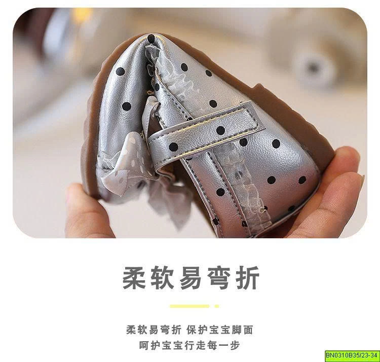 GIÀY CHẤM BI MIX REN
