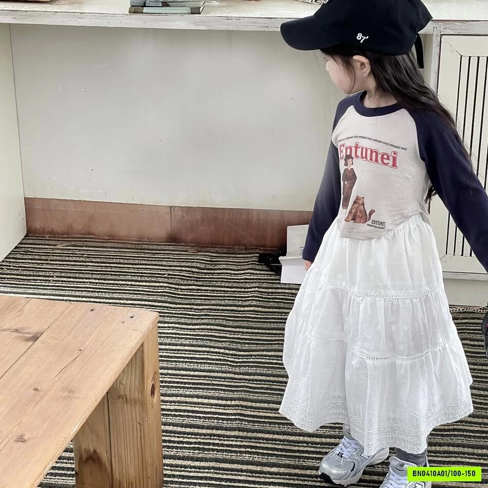 CHÂN VÁY TRẮNG DÁNG DÀI YUKIDS