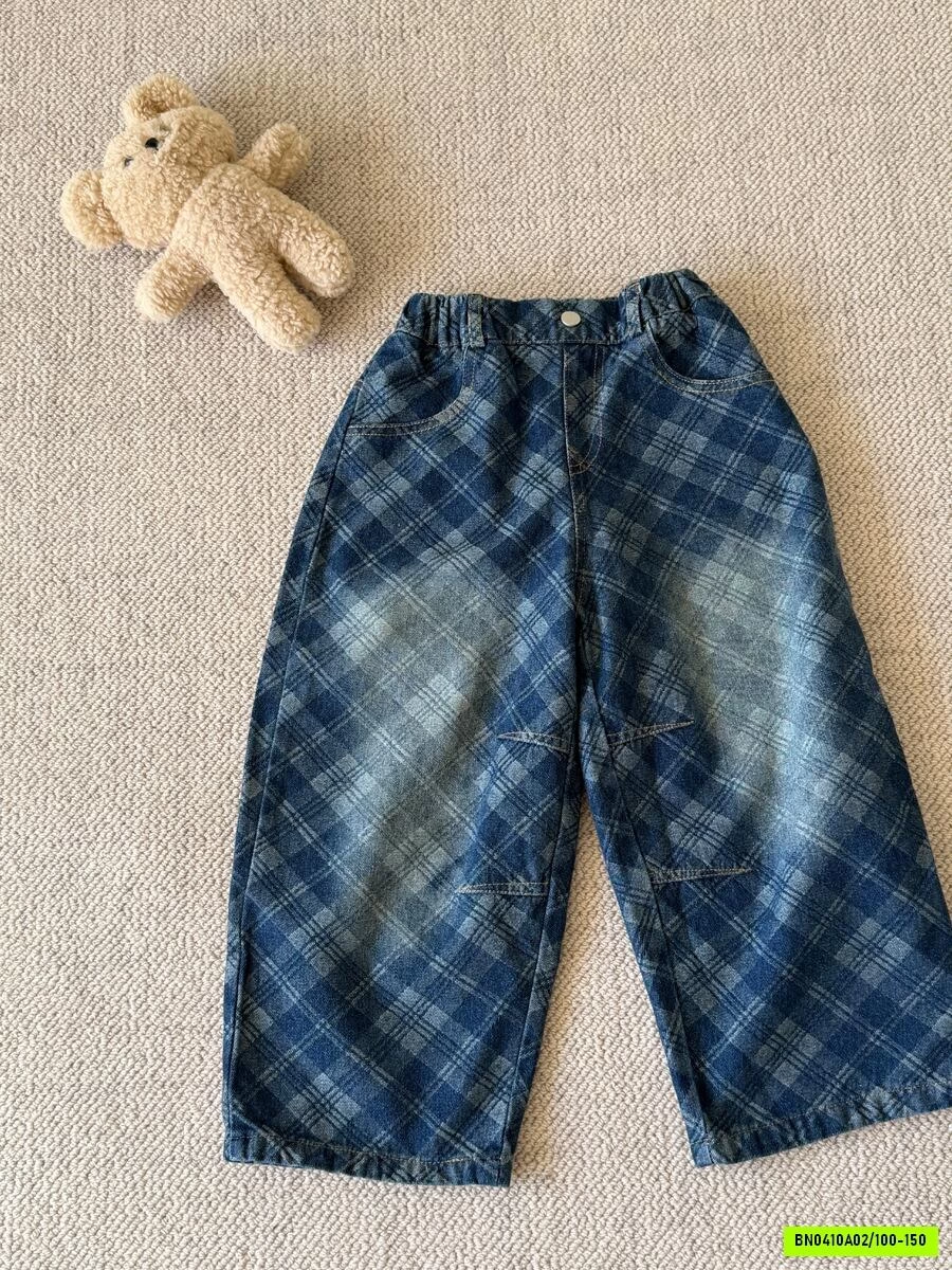 JEANS BAGGY HỌA TIẾT BẠC GỐI YUKIDS