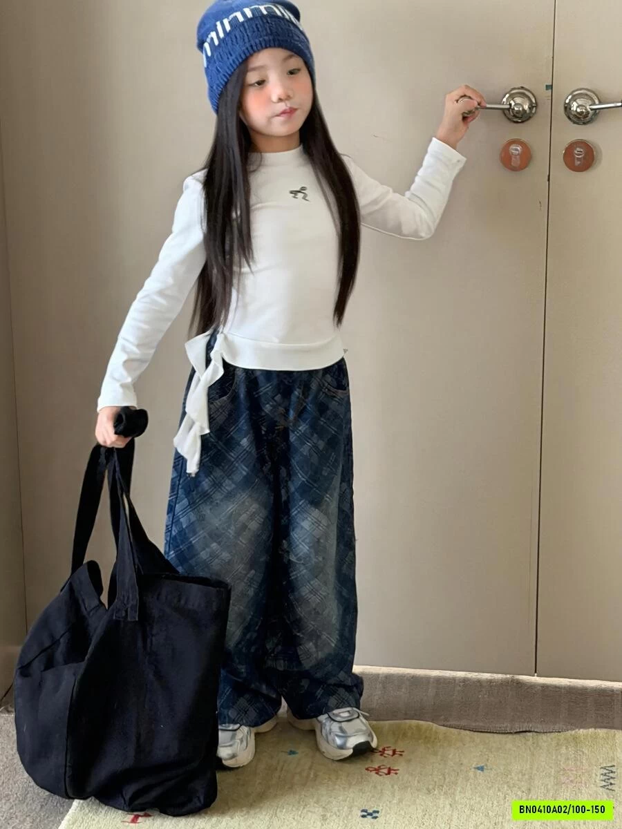 JEANS BAGGY HỌA TIẾT BẠC GỐI YUKIDS