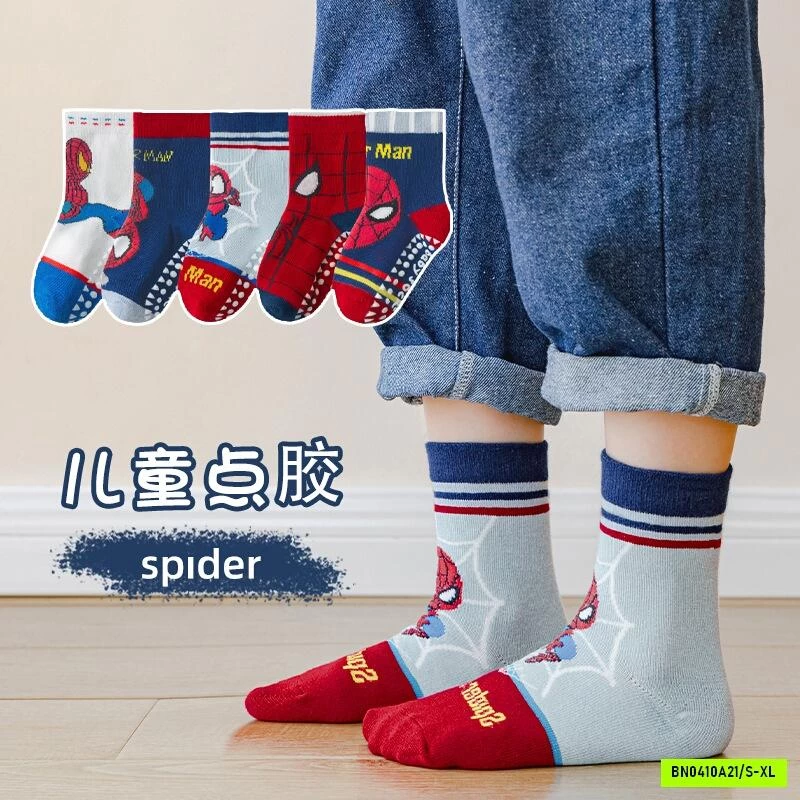 TẤT CHỐNG TRƯỢT SPIDERMAN CỔ CAO