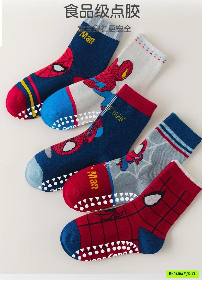 TẤT CHỐNG TRƯỢT SPIDERMAN CỔ CAO