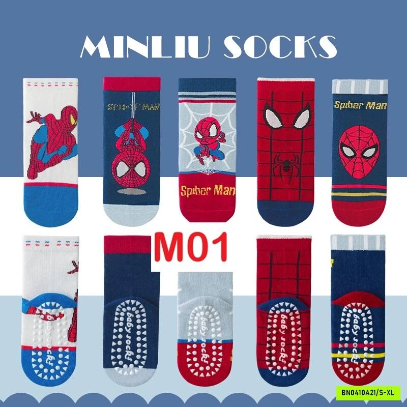 TẤT CHỐNG TRƯỢT SPIDERMAN CỔ CAO